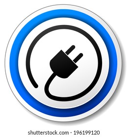 Vector illustration of black and blue electric icon