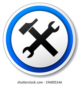Vector illustration of black and blue tools icon
