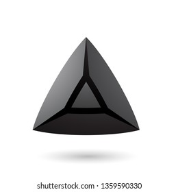 Vector Illustration of Black and Bold 3d Pyramid isolated on a white background