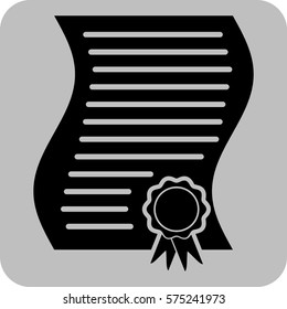 Vector Illustration of Black Bonafide Certificate Icon