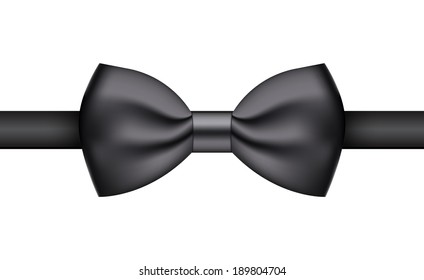 Vector illustration of black bow-tie