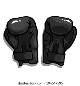 Vector illustration of black boxing gloves isolated on a white background