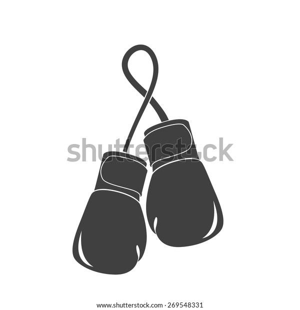 Vector Illustration Black Boxing Gloves Mitt Stock Vector (Royalty Free) 26...