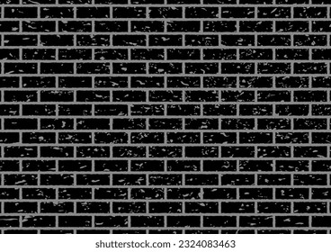 Vector illustration of a black brick wall
