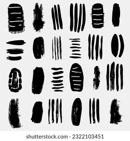 vector illustration of black brush strokes set on white background black strokes, brushes, art, brush strokes, illustration stock vector, in the style of repeating pattern, sean scully, Phyllida Barlo