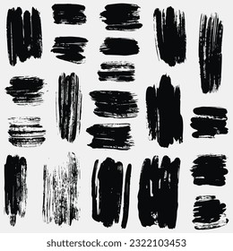 vector illustration of black brush strokes set on white background black strokes, brushes, art, brush strokes, illustration stock vector, in the style of repeating pattern, sean scully, Phyllida Barlo