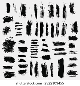 vector illustration of black brush strokes set on white background black strokes, brushes, art, brush strokes, illustration stock vector, in the style of repeating pattern, sean scully, Phyllida Barlo