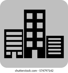 Vector Illustration of Black Building Icon
