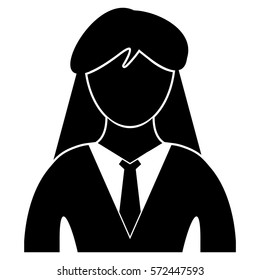 Vector Illustration of Black Business Woman Icon in Black
