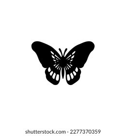  vector illustration of black butterfly silhouette