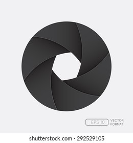 Vector illustration of black camera shutter, isolated on white background