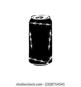 vector illustration of black can drink concept