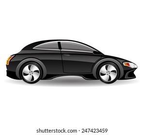 Vector illustration. Black car.