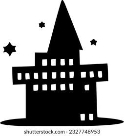 Vektorgrafik der schwarzen Burg Symbol auf weißem Hintergrund