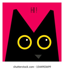 Vector illustration of a black cat.