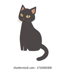 Ilustración vectorial| gato negro 
