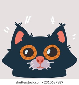 Ilustración vectorial del gato negro