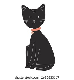 Vector illustration of a black cat       