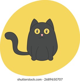 vector illustration of black cat
