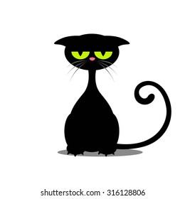 Vector Illustration of a Black Cat