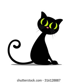 Vector Illustration Black Cat Stock Vector (Royalty Free) 316128887 ...