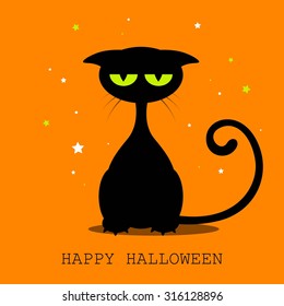 Vector Illustration of a Black Cat
