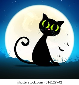 Vector Illustration of a Black Cat