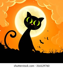 Vector Illustration of a Black Cat