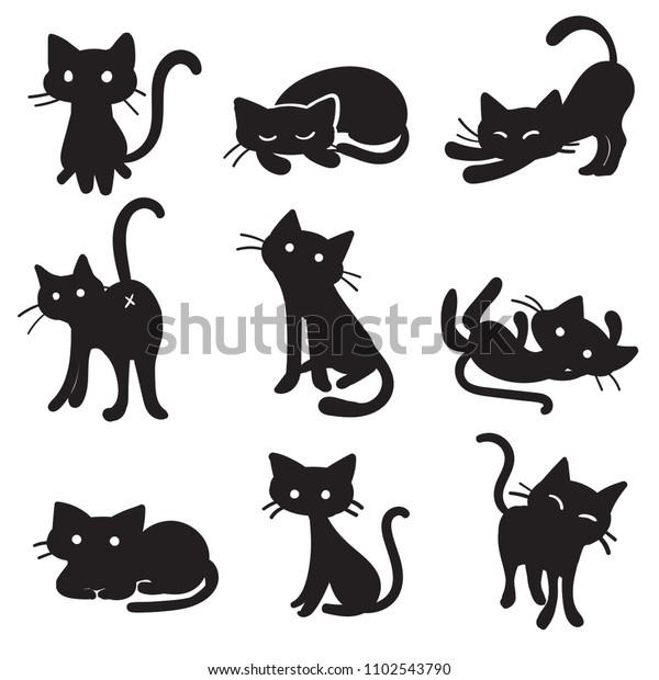 Image vectorielle de stock de Illustration vectorielle d'un chat Noir