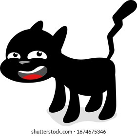 Dibujo vectorial de una caricatura de gato negro