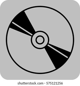 Vector Illustration of Black Cd Icon
