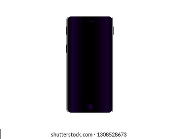 Vector illustration of a black cell phone isolated on white background.