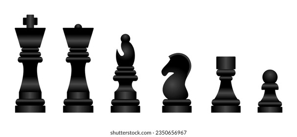 vector illustration of a black chess piece