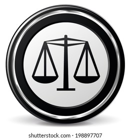 Vector illustration of black and chrome law icon