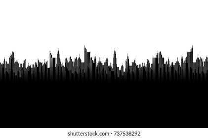 Vector illustration of Black cityscape silhouette