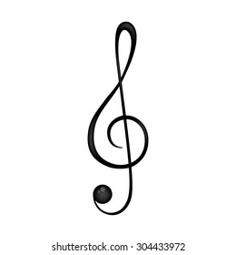 Vector Illustration of a Black Clef