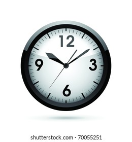 Vector illustration of a black clock.