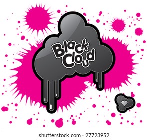 Vector illustration Black Cloud