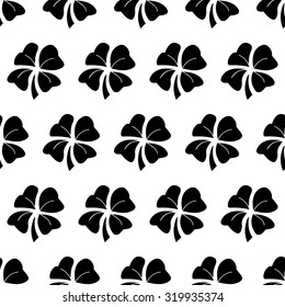 Vector illustration of black clover seamless pattern background.