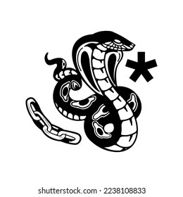 vector illustration of a black cobra snake