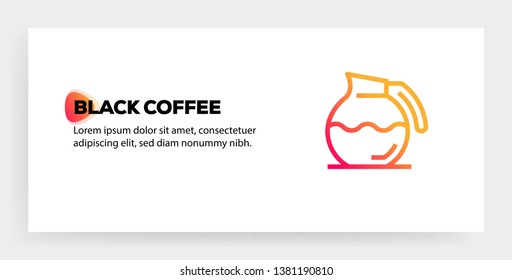 VECTOR ILLUSTRATION OF BLACK COFFEE ICON CONCEPT