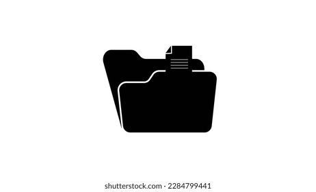 vector illustration Black color Open folder icon logotype eps background.