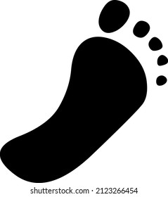 Vector illustration of the black color silhouette of the footprint of a human foot