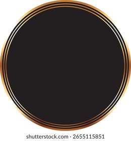 Ilustración vectorial de Anuncio de premio Circle de color negro con marco dorado