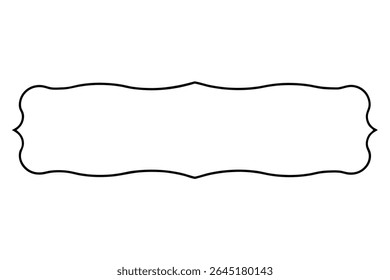 A vector illustration of a black continuous line forming a wavy banner shape against a white background. The line is thick and creates a simple elegant silhouette.