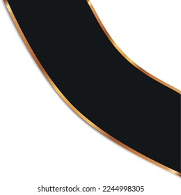 Vektorgrafik des Banners mit schwarzem Eckbanner mit goldenem Rahmen