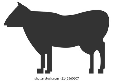 Vector illustration of black cow silhouette