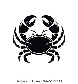 Vector Illustration of a Black Crab Silhouette Marine Life Clipart for Coastal Designs and Seafood Themes