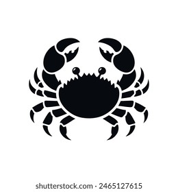 Vector Illustration of a Black Crab Silhouette Marine Life Clipart for Coastal Designs and Seafood Themes