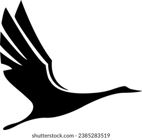 vector illustration of a black crane on a transparent background